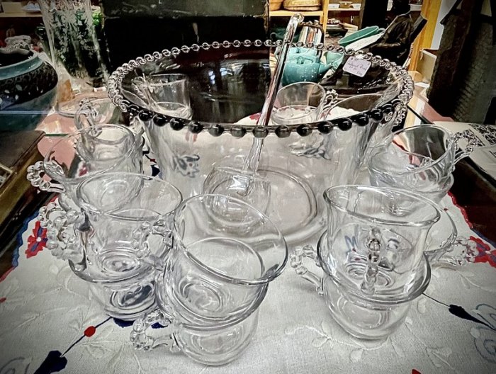 Candlewick punch bowl set (20 pieces)