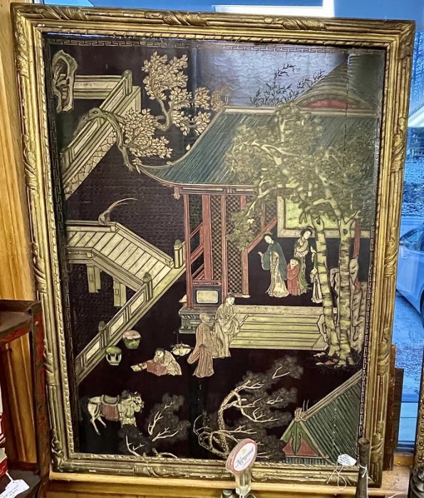 17th century Chinese screen, framed