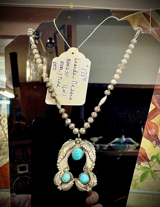 Leander Nezzie Navajo sterling & turquoise necklace