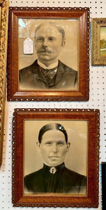 Pair of portraits w/great frames