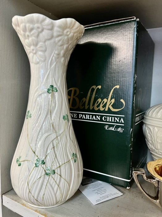 Belleek vase w/box