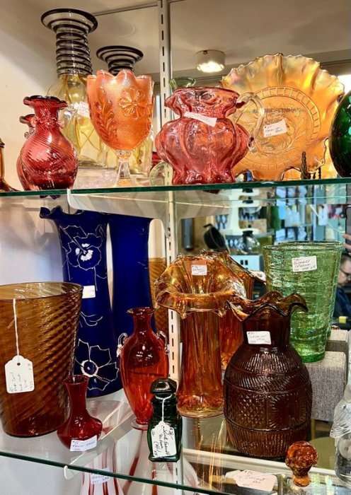 Various colorful glass