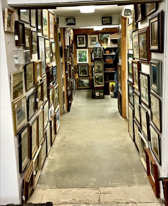 Lots of framed art choices, many listed artists